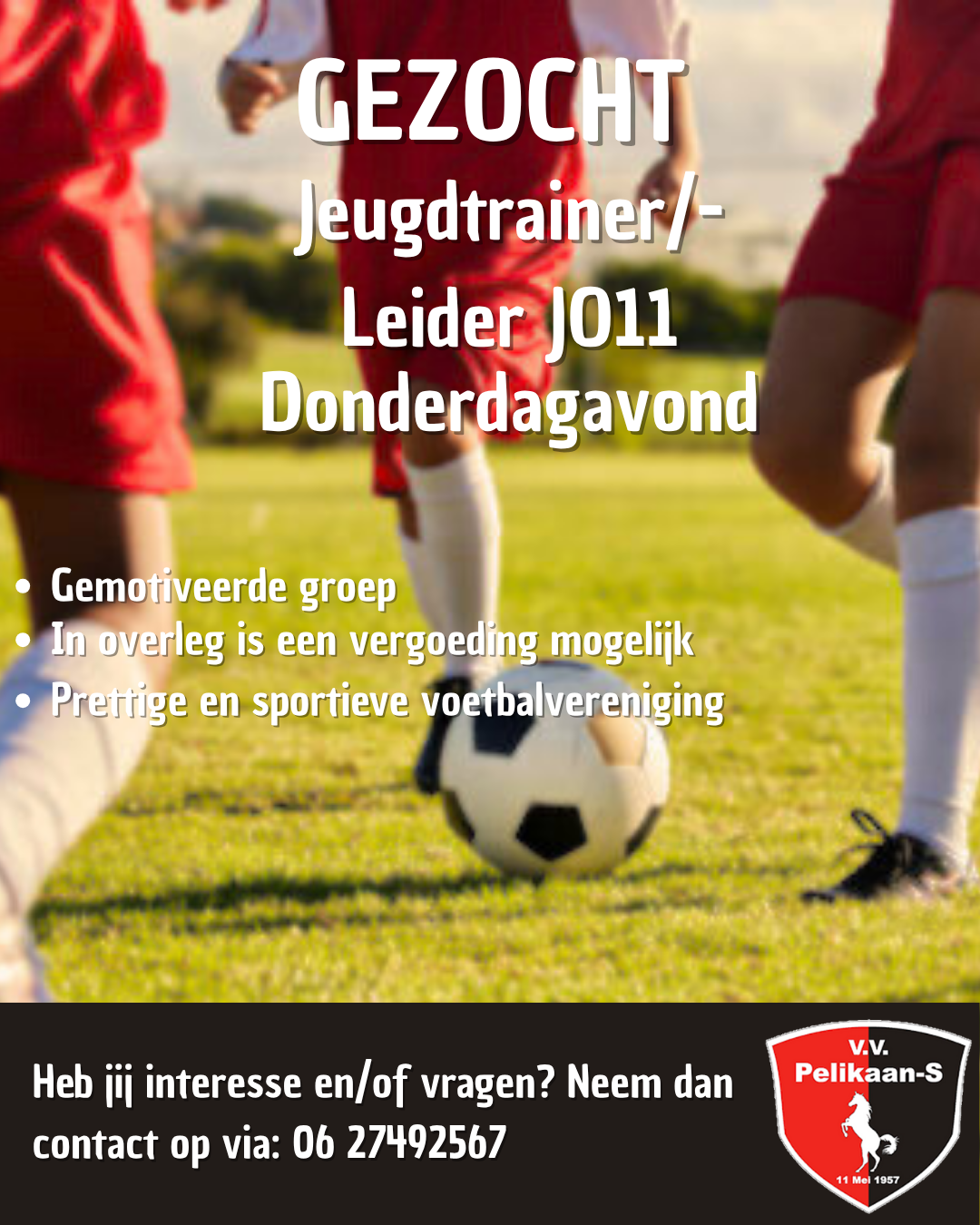 Gezocht! Jeugdtrainer/Leider Jo11!